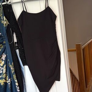 Black Sheath Mini Dress with Spaghetti Straps